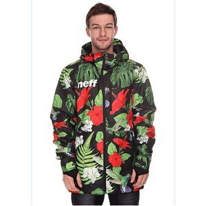 Neff Daily 2 Snow Hummingbird Floral Snow Winter Ski Jacket Men's Size Medium